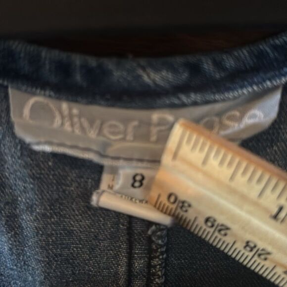 Vintage Oliver Pease Denim Snap Front Jumpsuit - Size 8 - Picture 3 of 8